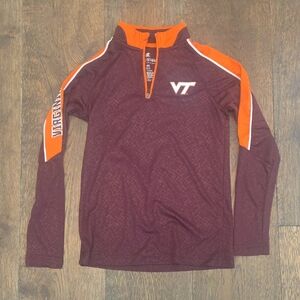 Kids Quarter-Zip Pullover - Maroon and Orange